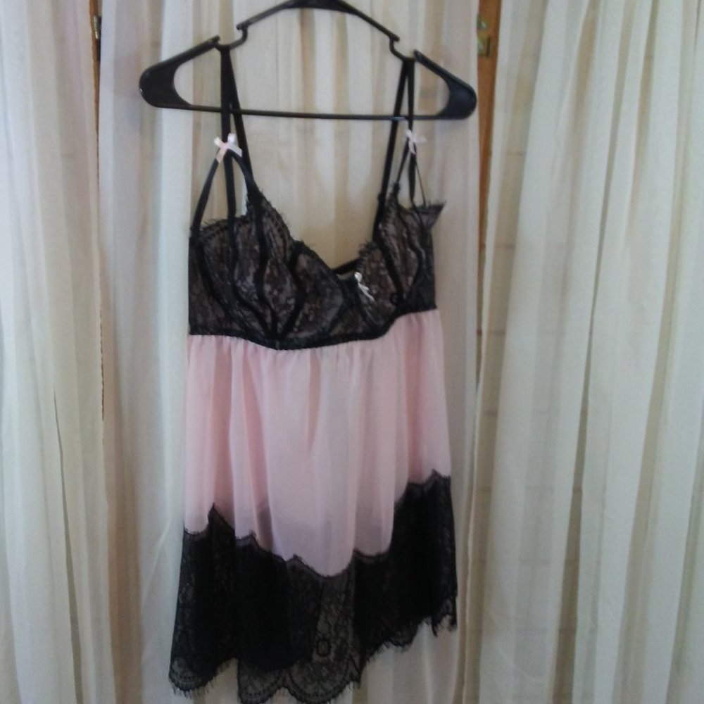 Dreamgirl Pink Chiffon Shorty Nightgown